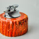 Red alabaster lighter by Romano Bianchi, Italy, 1970