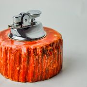 Red alabaster lighter by Romano Bianchi, Italy, 1970