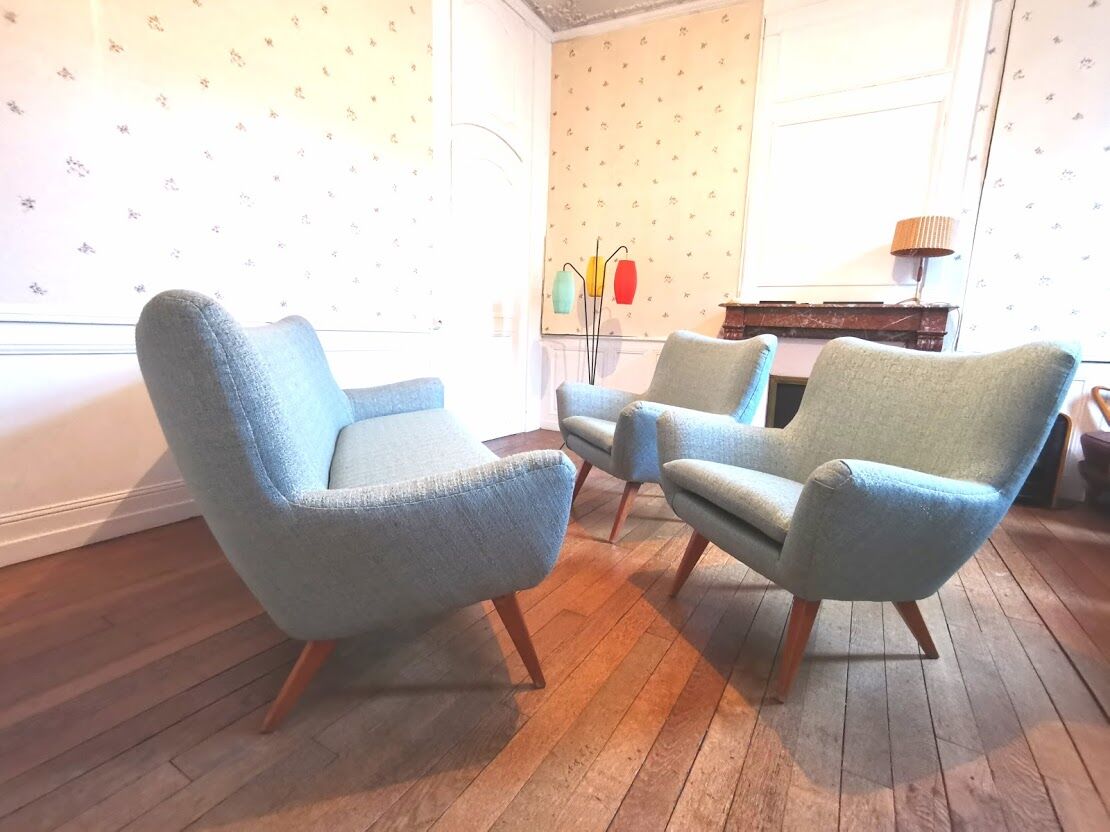 Rare 50s Swedish salon Restored for its rental in the film "Little Nicolas ,2021"