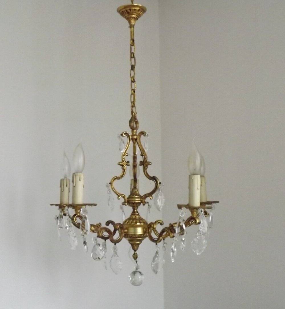 French bronze and crystal chandelier
