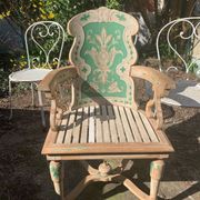 Painted wooden stretcher chair
