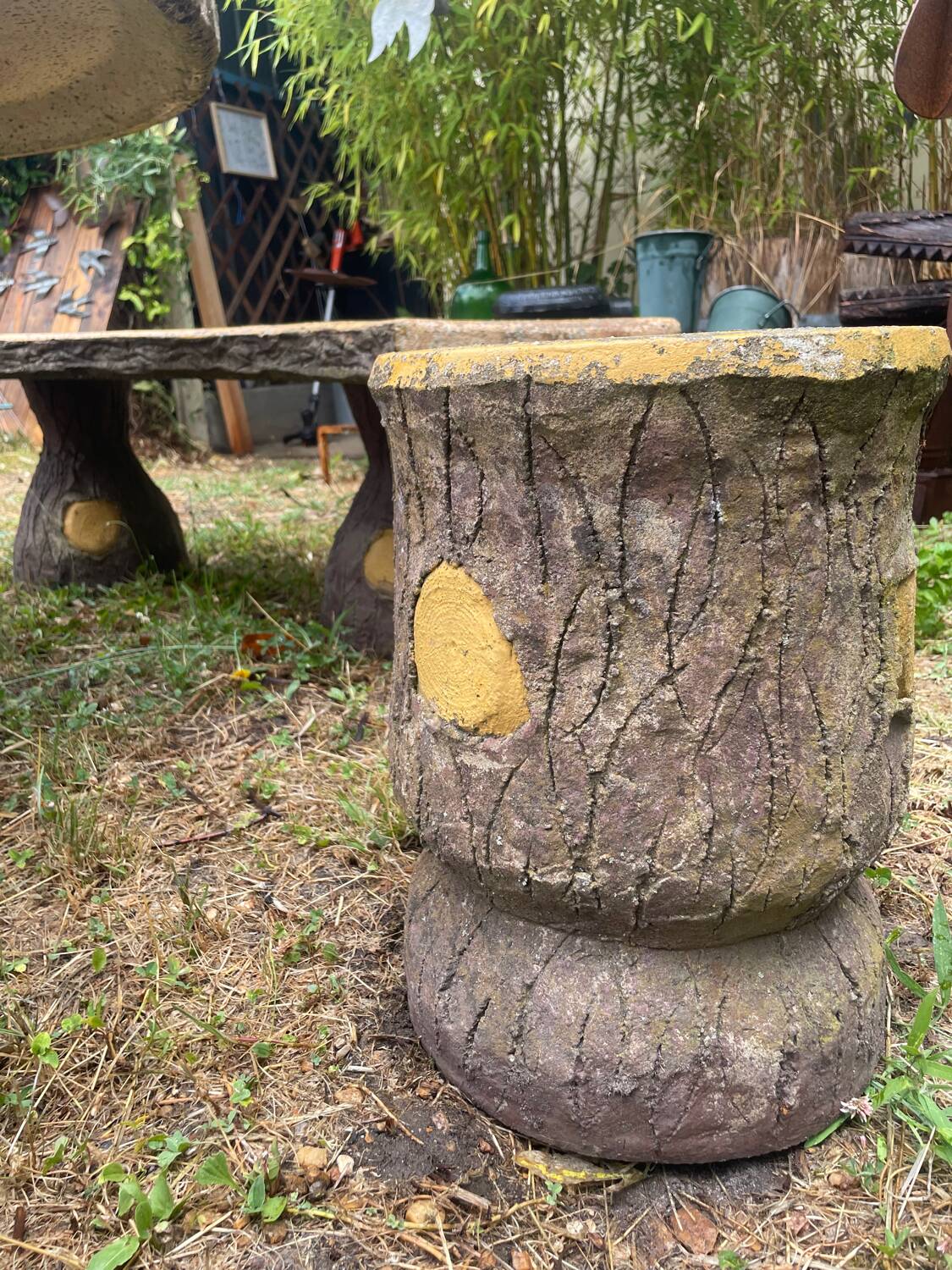 Salon de jardin béton