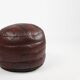 Pouf ottoman en cuir patchwork français vintage, années 1960
