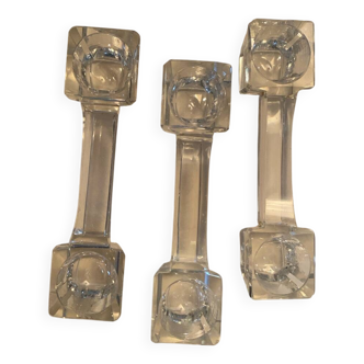 Set of 3 crystal candle holders