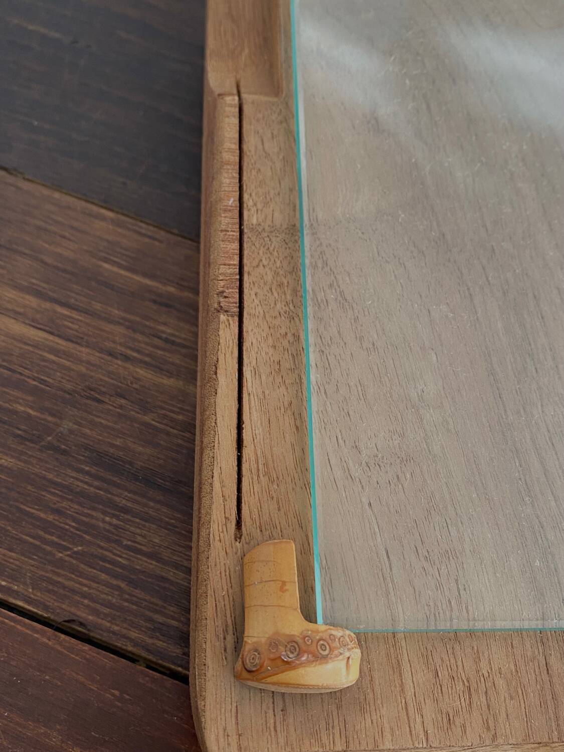 Wooden and bamboo glazed tray