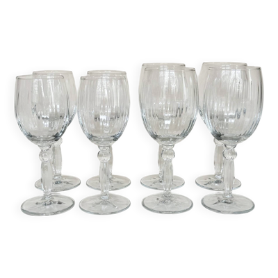 Set de 4 verres à eau et 4 verres à vin, verre tourbillonnant