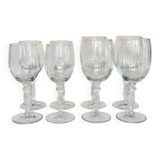 Set of 4 water glasses and 4 wine glasses, swirling glass