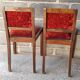 1890/1930 Pair of red velvet chairs / beech