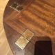 Folding coffee table type Butler marine boat wood and brass mahogany