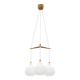 Uno & Östen Kristiansson suspended lamp Oak and glass Luxus Vittsjö Sweden 1960