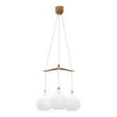 Uno & Östen Kristiansson lampe suspendue Chêne et verre  Luxus Vittsjö Suède 1960