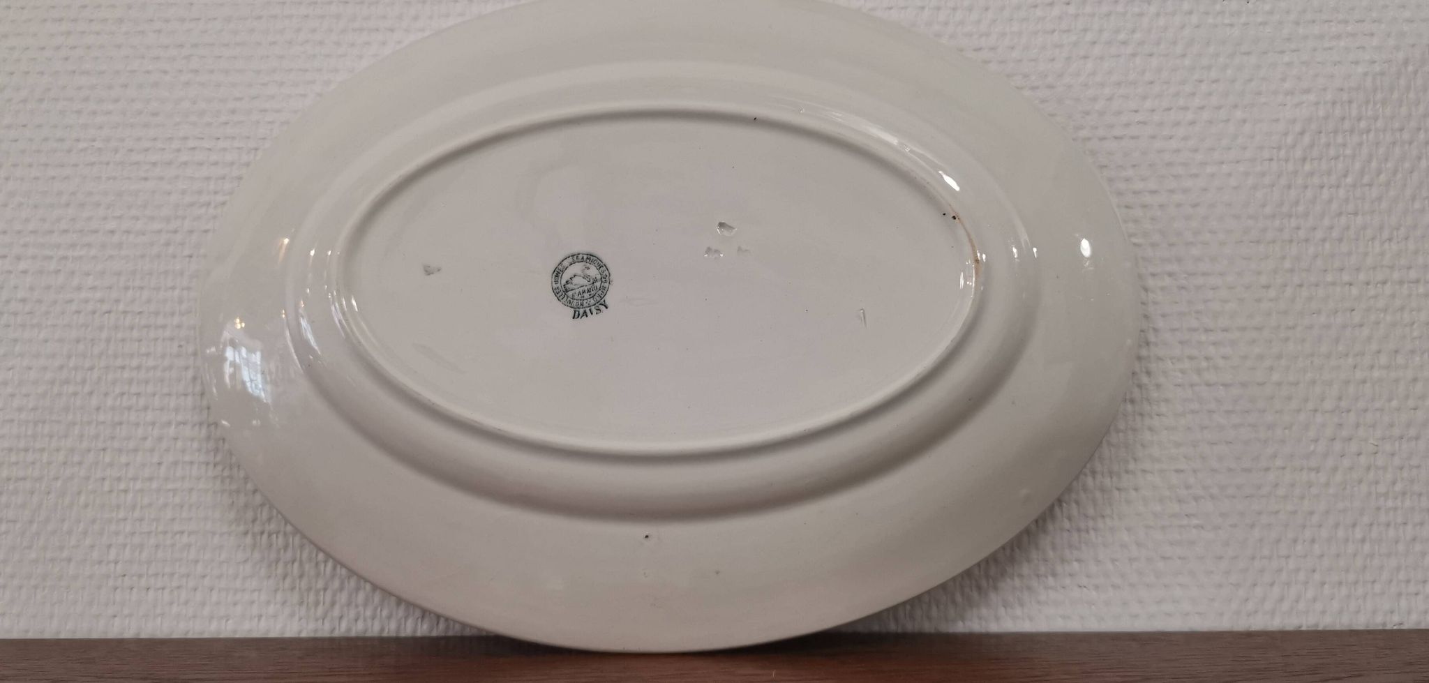 Ancien plat ovale terre de fer manufacture st amand modèle: daisy