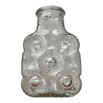 Vintage German glass vase model on the rocks by Lars Hellsten for Walther Glas, 1970s.