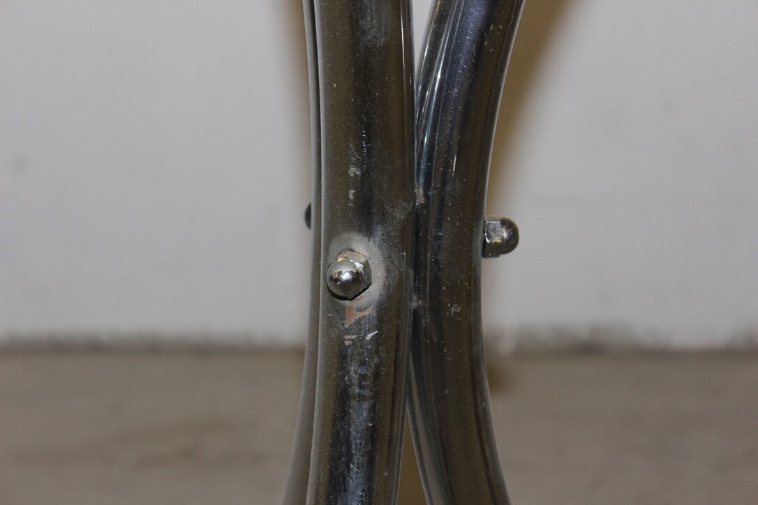 Smoked glass and chrome table circa 1970