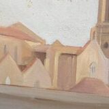 Oil painting on canvas Florence view of Santa Maria Novella early 1900