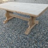 Solid oak monastery table with two extensions