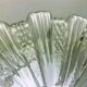 Pair clear glass round and square flush mount flower lamps
