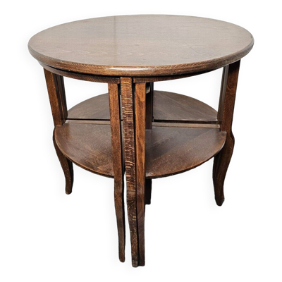 Table basse avec tables gigognes en chêne