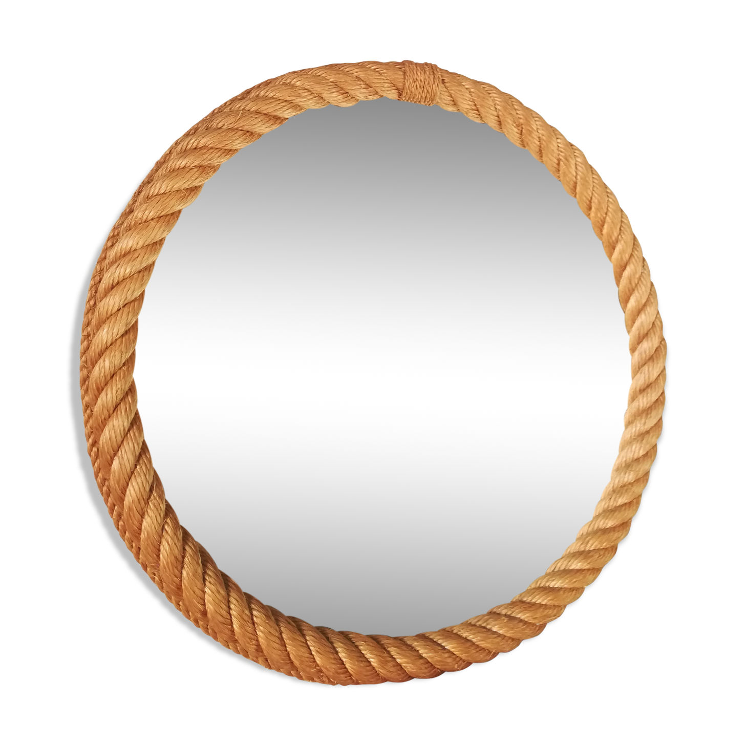Round mirror in rope, 45 cm