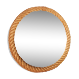 Round mirror in rope, 45 cm