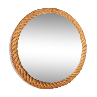 Round mirror in rope, 45 cm