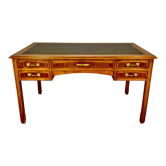Flat desk in Mahogany Art Deco period 1920, marquetry of precious wood.