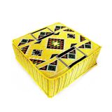 Turkish yellow floor sofa table, bohemian pouf