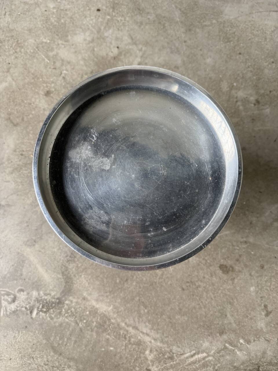 Brushed stainless steel console pedestal 1970