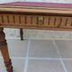 Antique desk with 2 drawers and burgundy faux leather top - Very good condition -