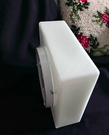 Square vintage opaline ceiling light fixture