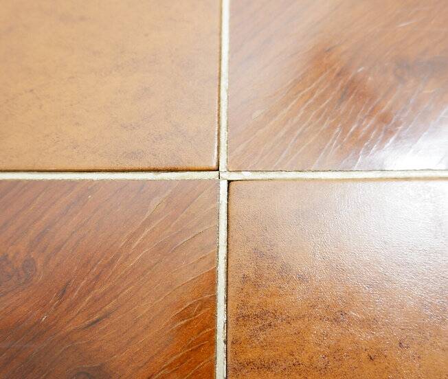 Mid-century wood and leather coffee table
