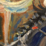 Painting Oil on Canvas Fauvism Circus Horse Dancer Circa 1960