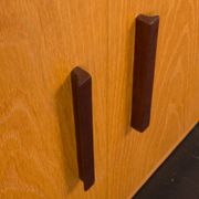 Ib Kofod Larsen Danish oak 3 modules bookshelf vinyl records shelves for Faarup, Denmark, 80s
