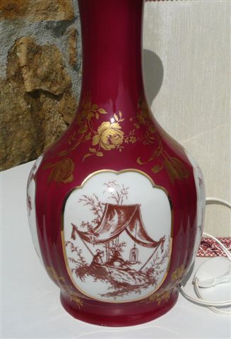 Porcelain table lamp from France Japanese decoration