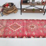 Pink & Red Oushak Runner Rug 88x306Cm SK 22815