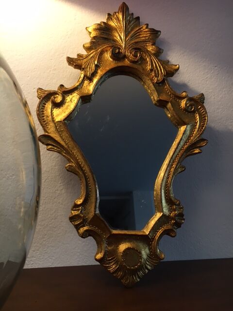 Old mirror gilded wood 42 cm x 25 cm