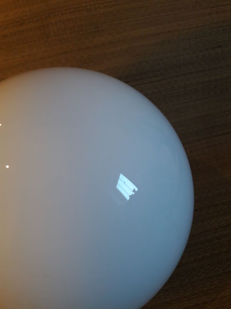 Globe 25cm old white glass