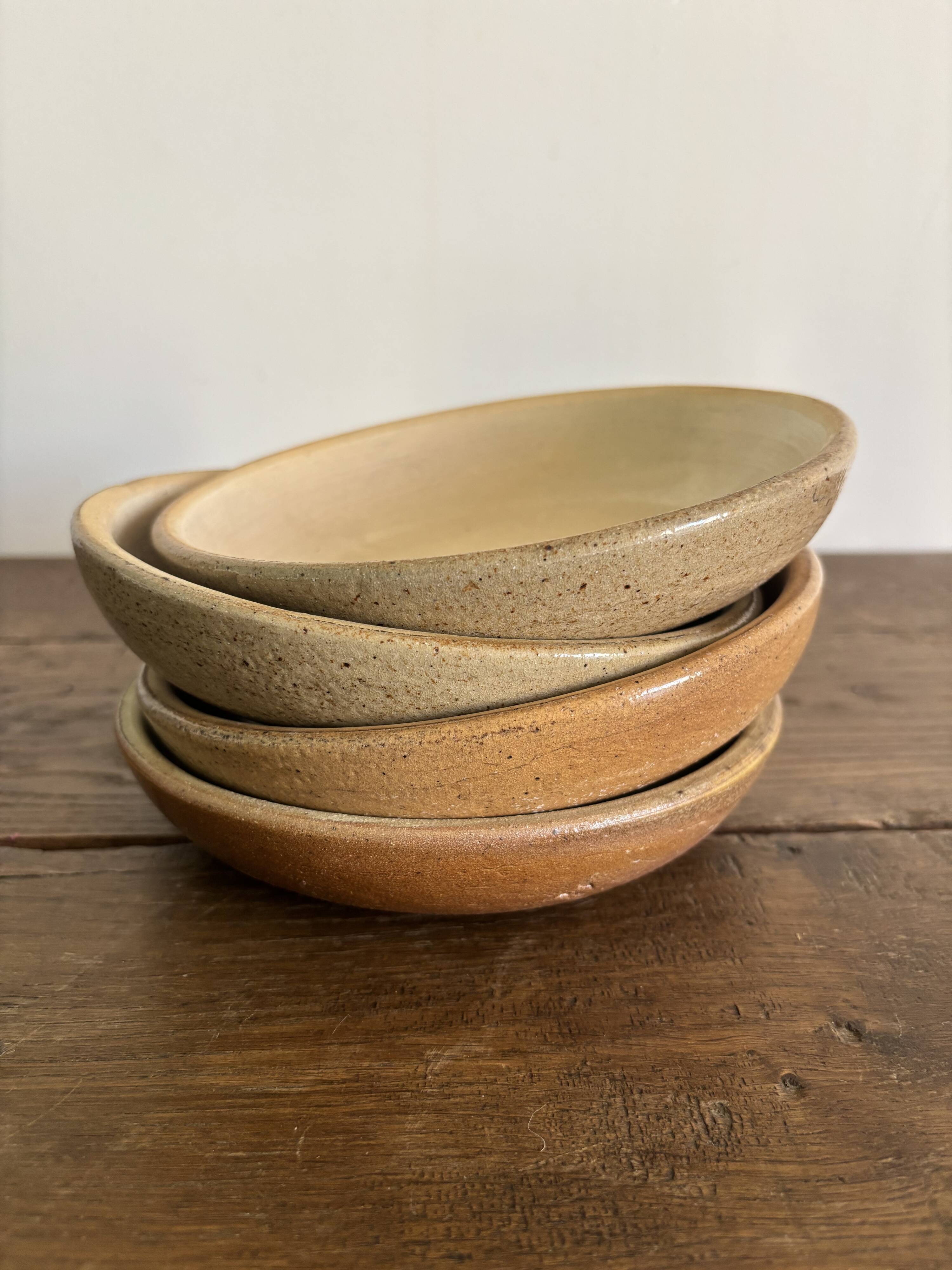 Vintage french stoneware ceramics set – mineral earth