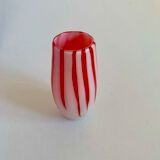 Vintage red and white glass vase, 1950s