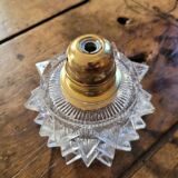 Abat-jour en verre moulé géométrique années 1960