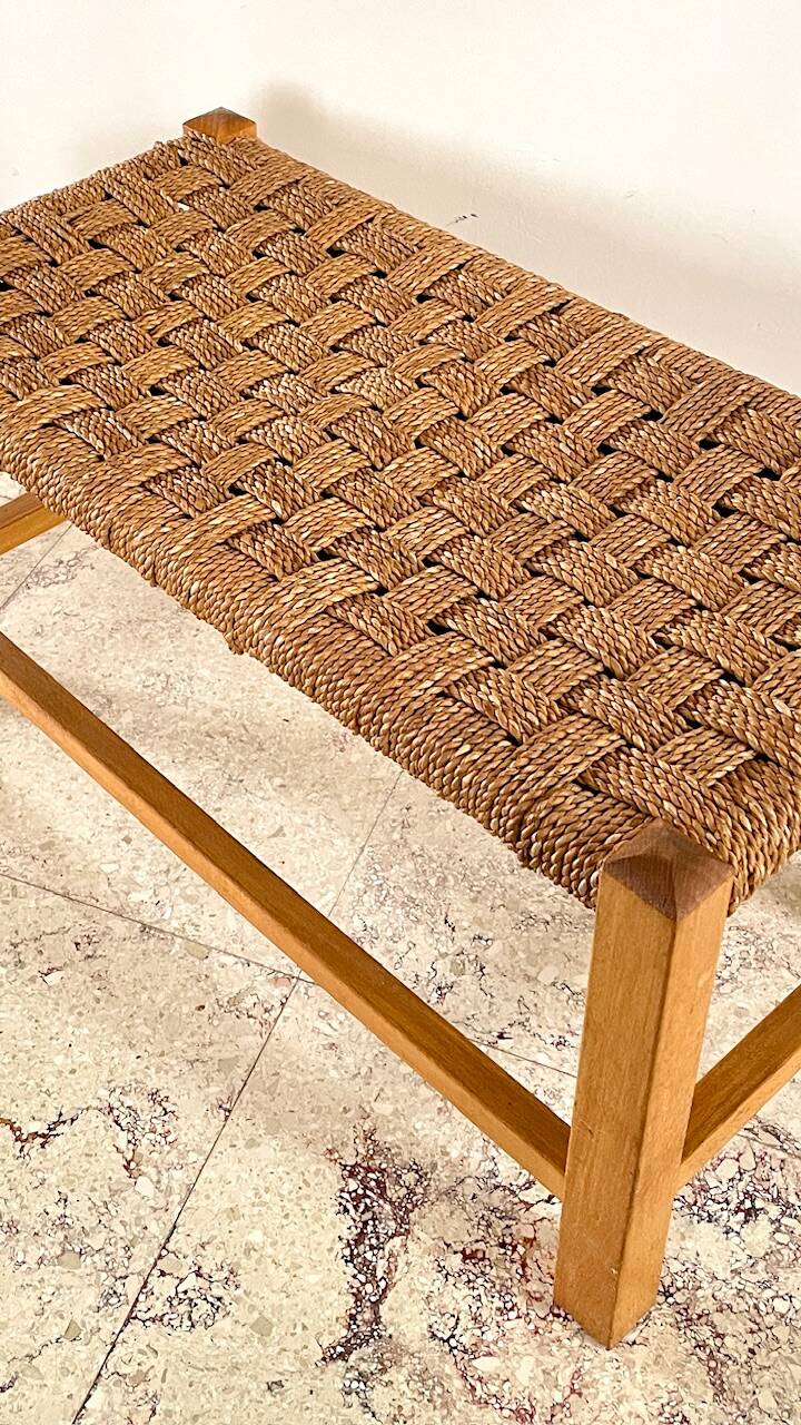 Stool bench wood and rope vintage bohemian spirit
