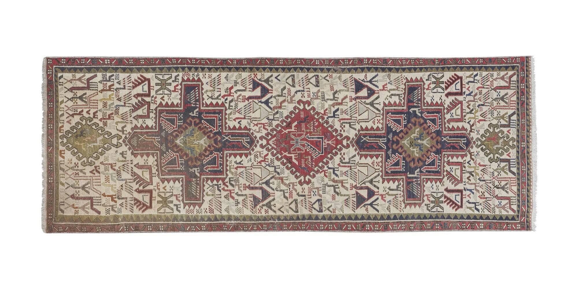 Vintage Turkish hallway rug 72x194 cm