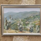 French vintage signed oil painting