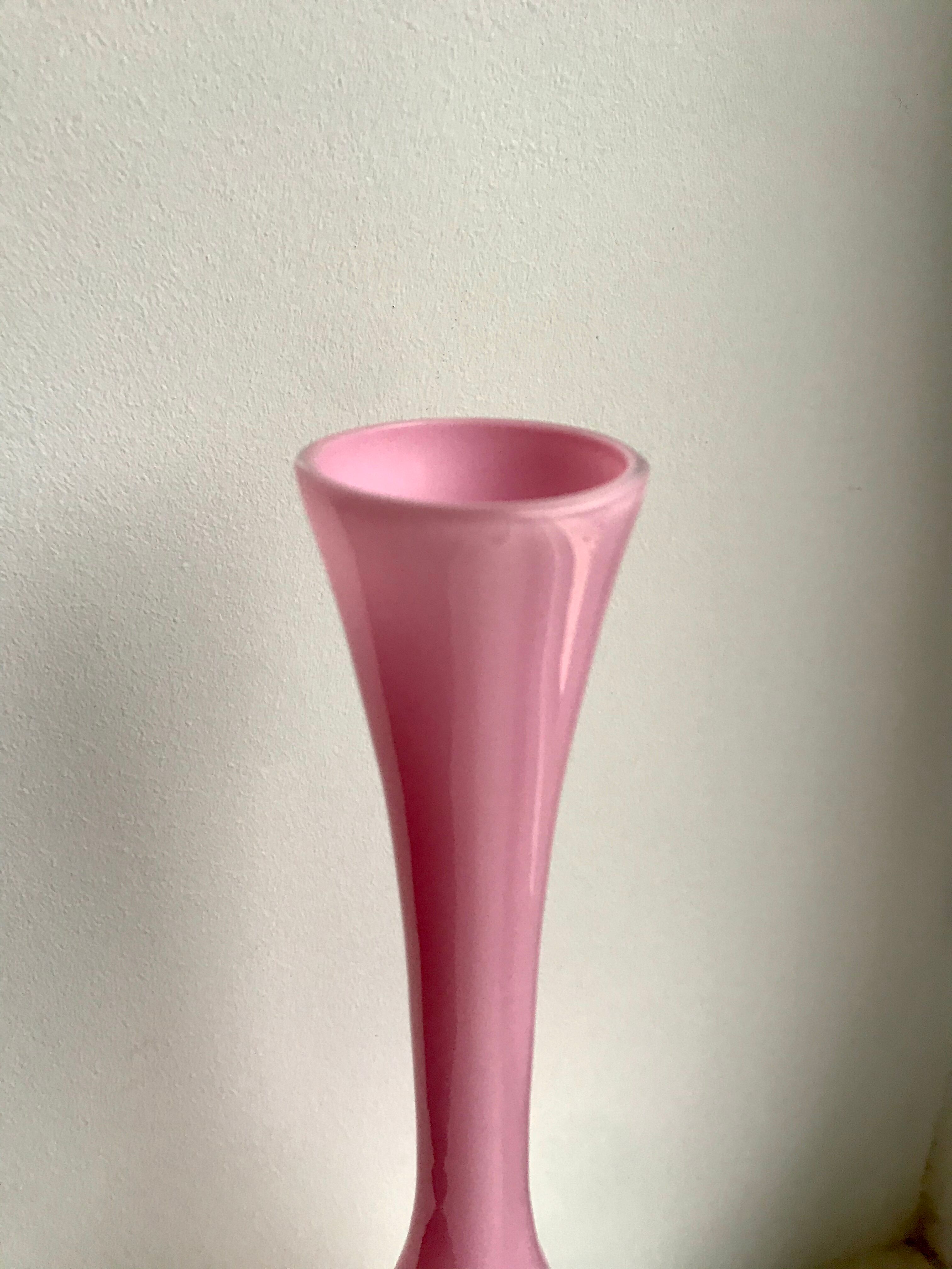 Pink opaline vase 50s