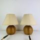 Paire de lampes boules en bois, années 80