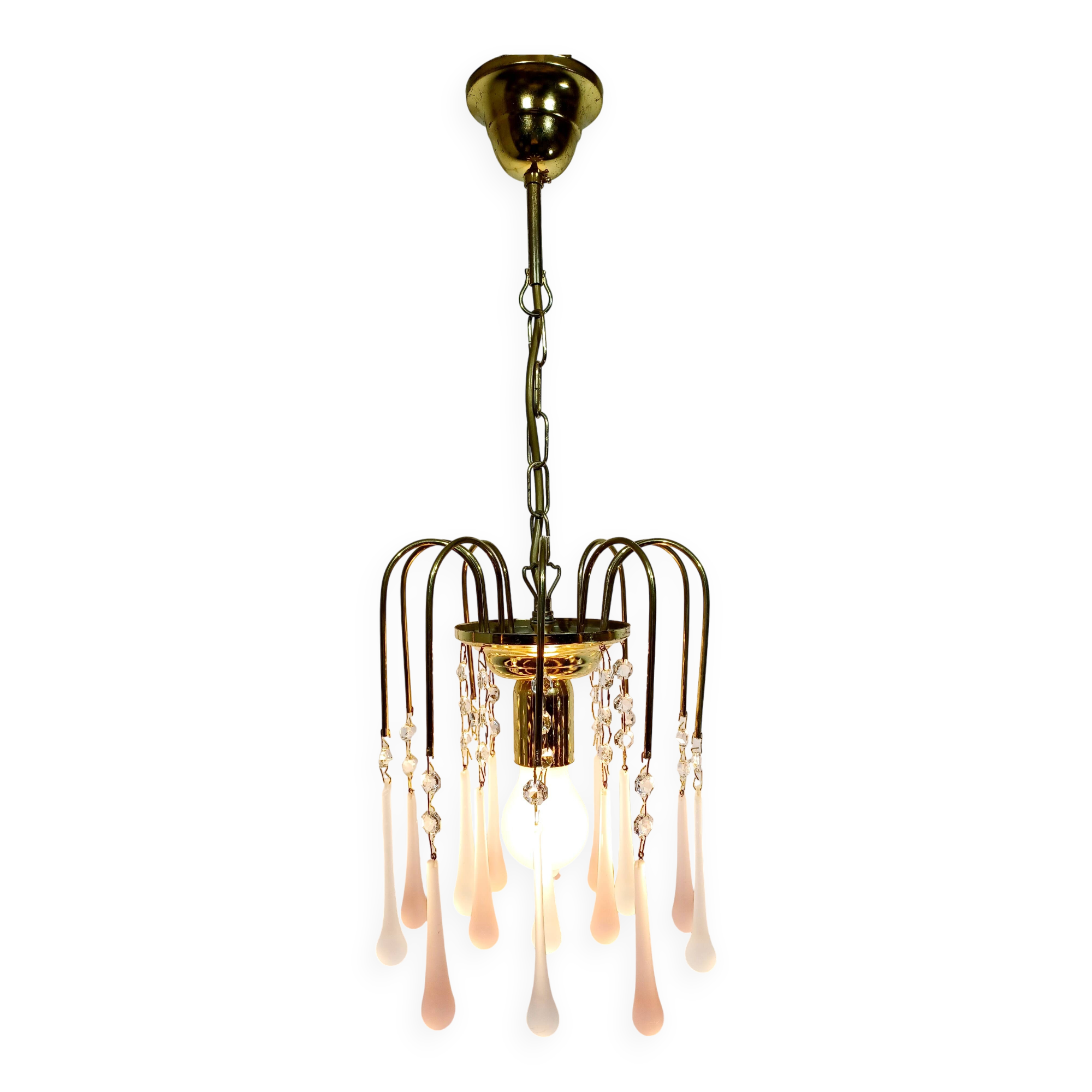 Murano Chandelier Gold Metal 1 Light