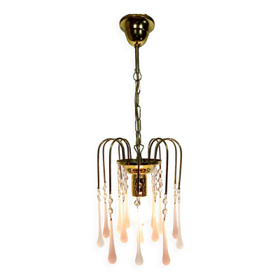 Suspension en verre de Murano et métal doré
