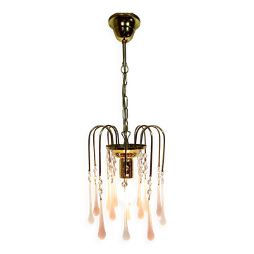 Suspension en verre de Murano et métal doré