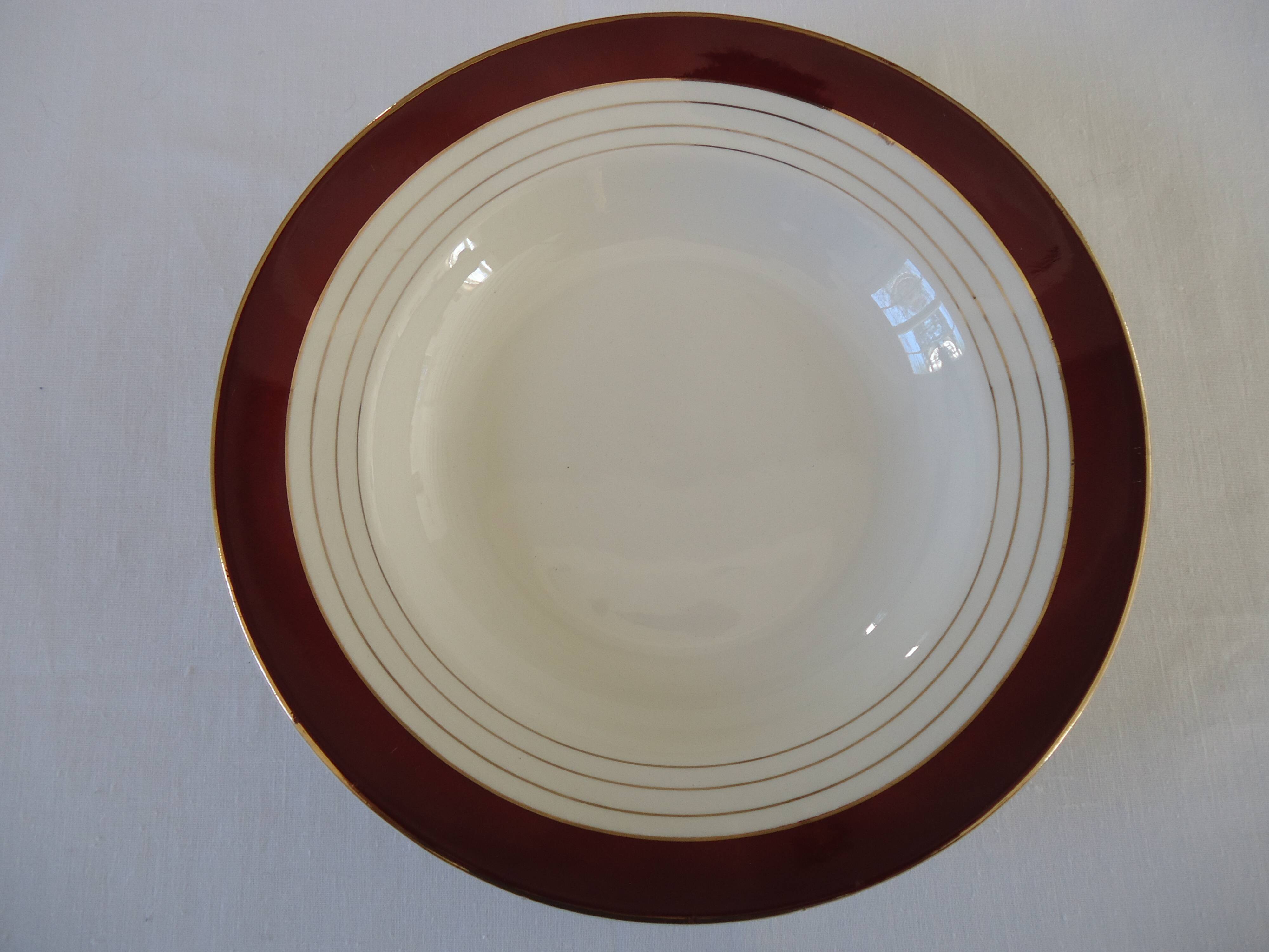 Deep plates, opaque porcelain, Digoin Sarreguemines, PASTEUR pattern