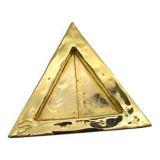 Cecile & jeanne: triangular gold-plated metal pocket tray with hieroglyph decoration.